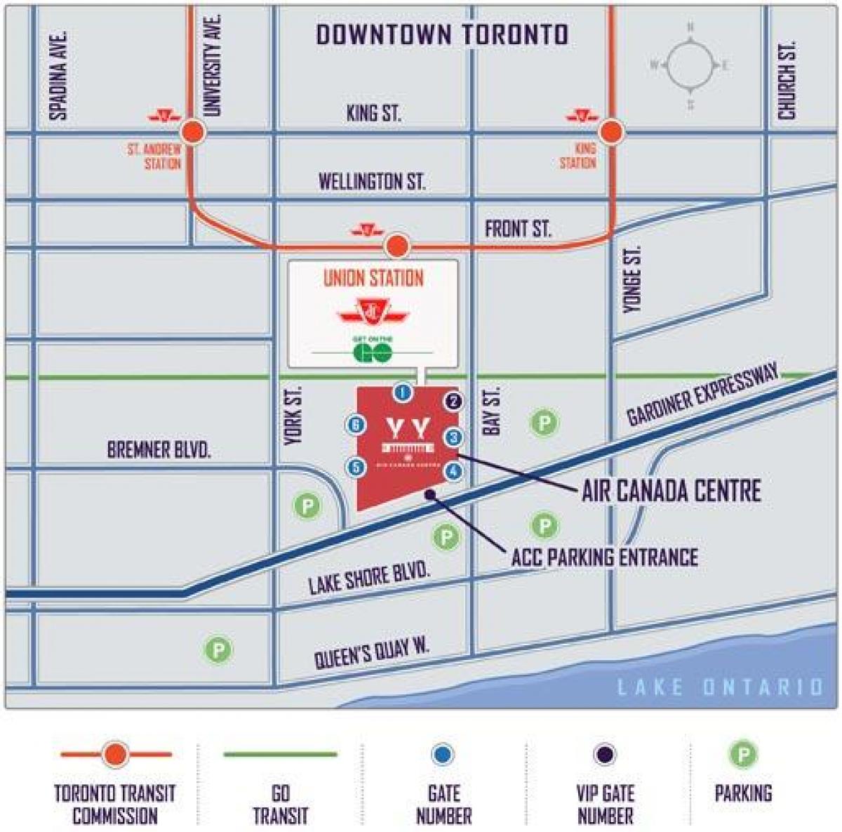 Mapa Aire Kanadako Zentroa parking - ACC