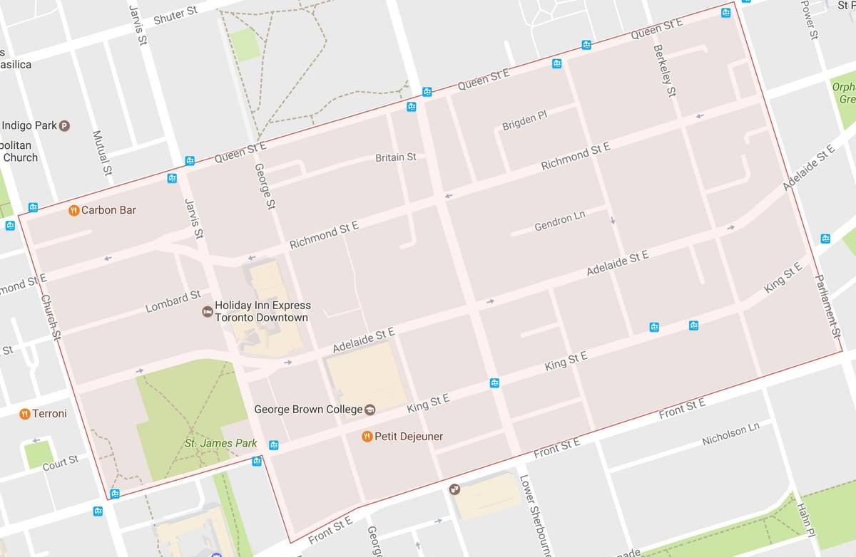 Mapa Zaharra auzoa Toronto