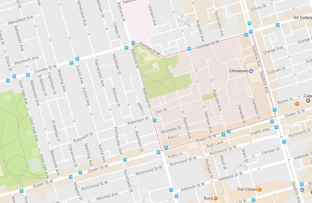 Mapa Alexandra park auzo Toronto