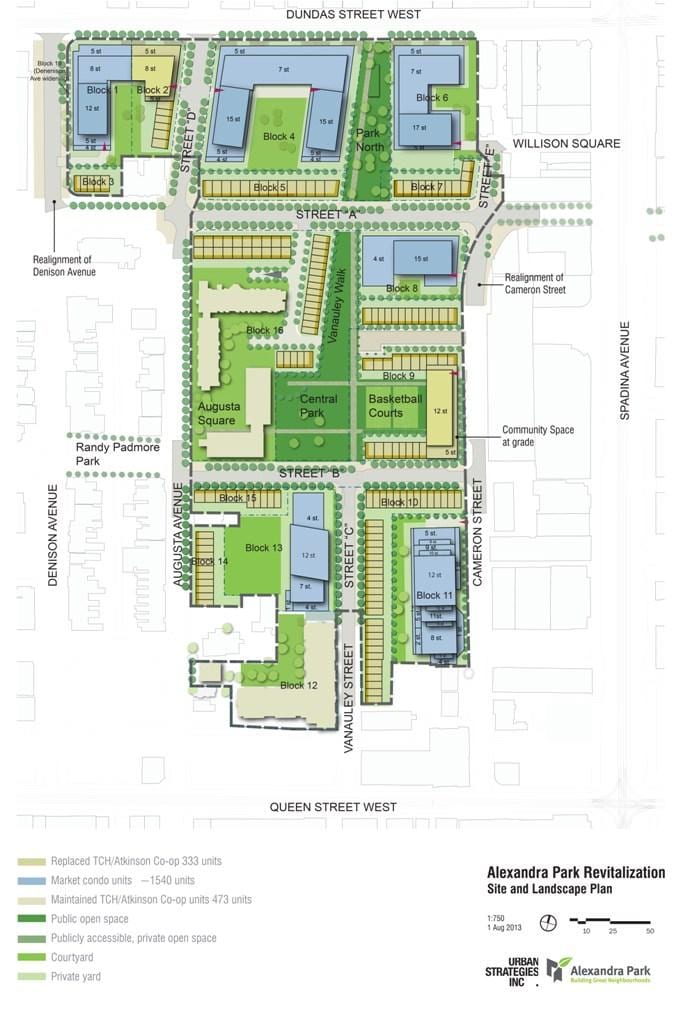 Mapa Alexandra parkea biziberritzeko Toronto