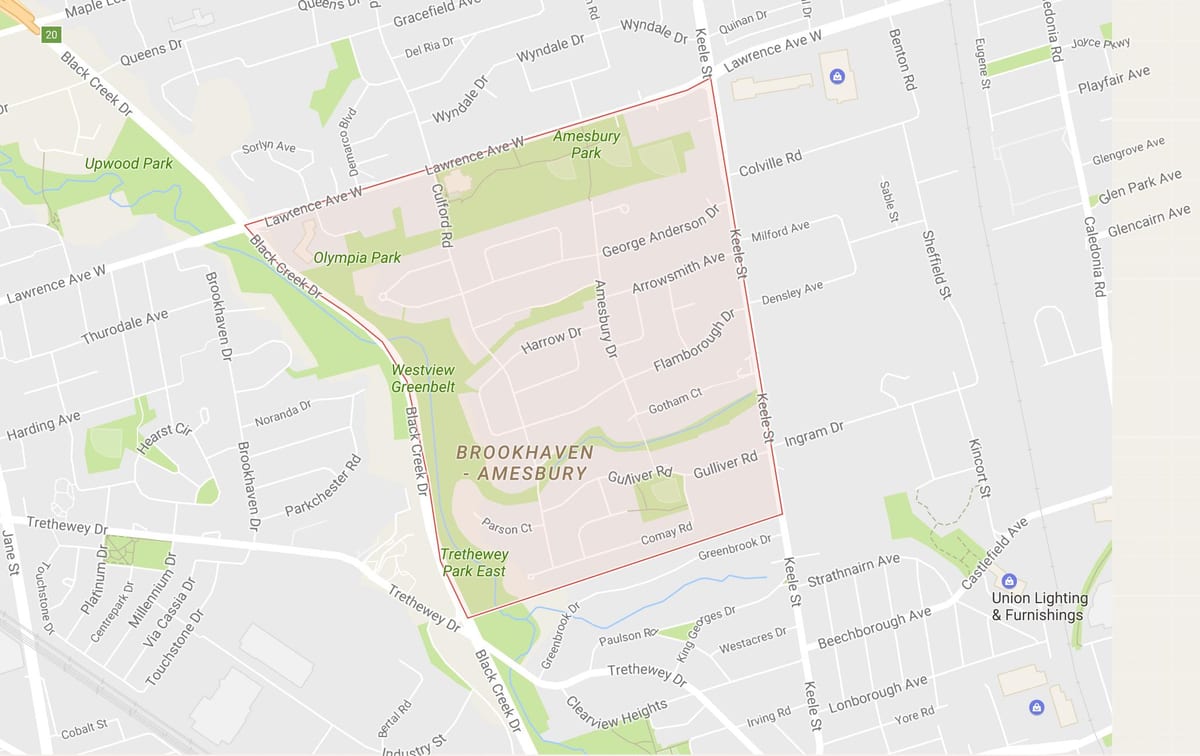 Mapa Amesbury auzoa Toronto