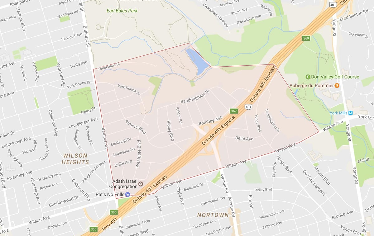 Mapa Armadura Altuerak auzoa Toronto