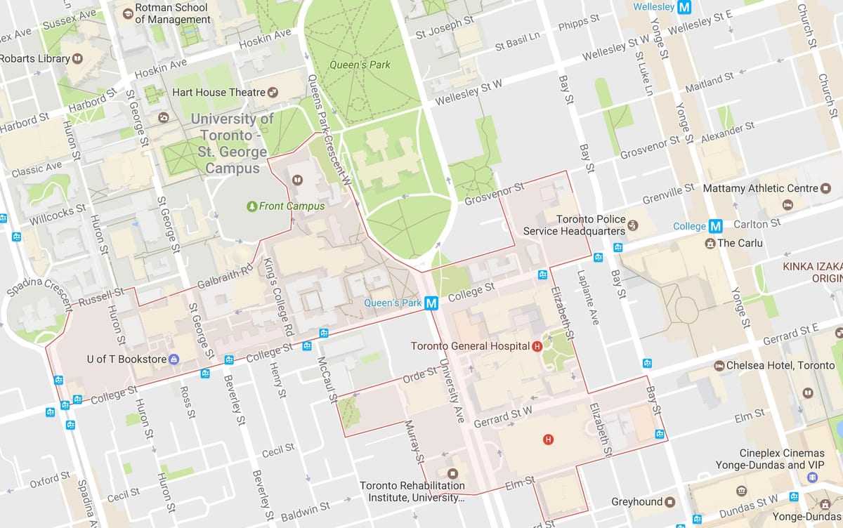 Mapa Aurkikuntza Barrutia auzoa Toronto