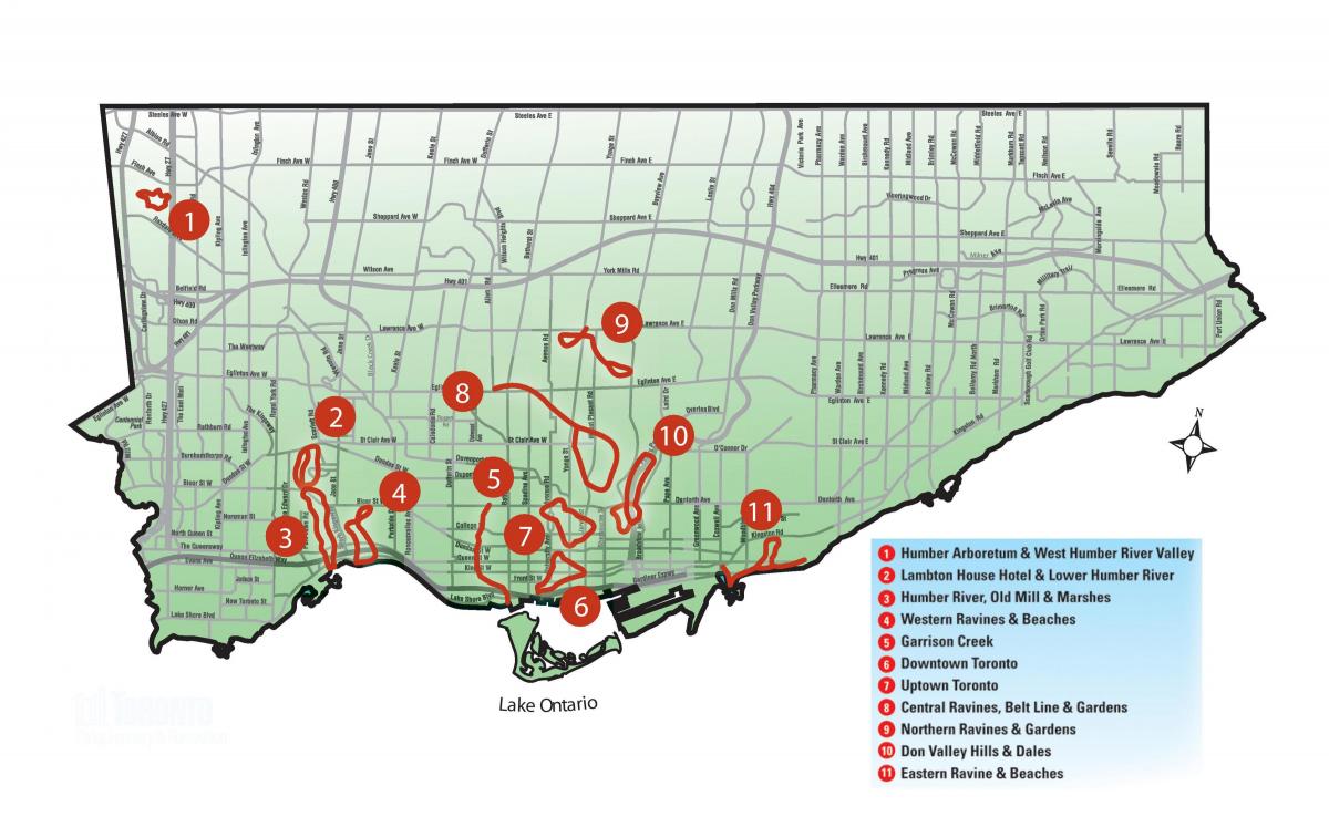 Mapa aurkikuntza oinez Toronto