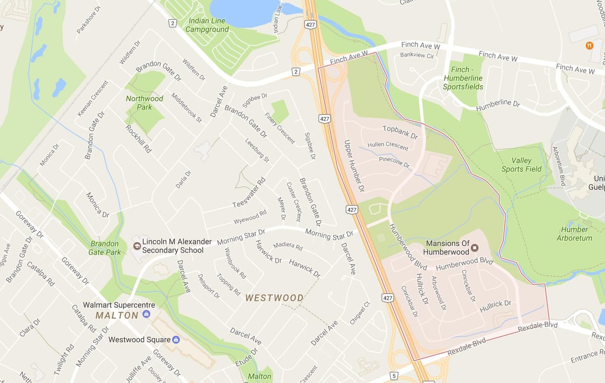 Mapa Auzoa auzoa Toronto