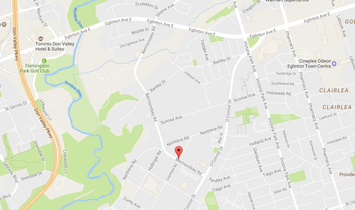 Mapa Bermondsey bide-Toronto