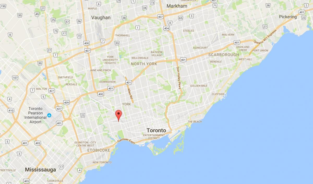 Mapa Bidegurutzean auzoan Toronto