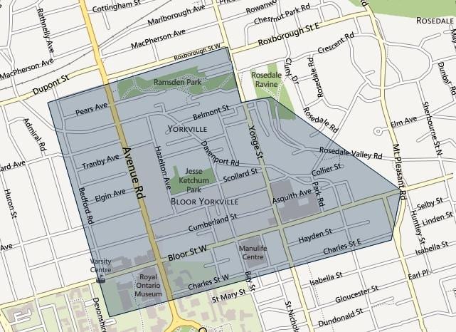 Mapa Bloor Yorkville