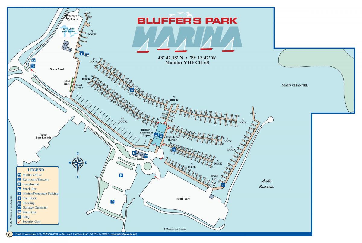 Mapa Bluffer Park Marina