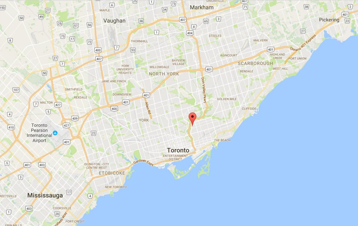 Mapa Broadview Ipar barrutia Toronto