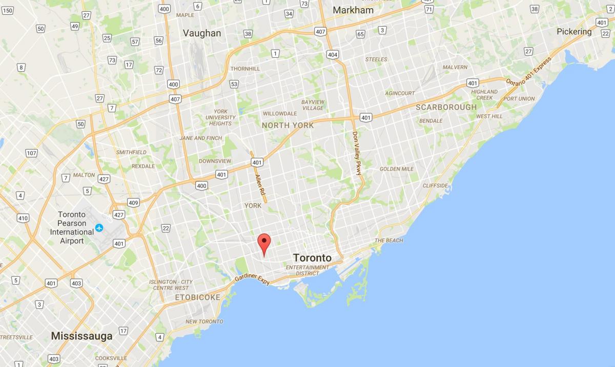 Mapa Brockton Herri auzoan Toronto