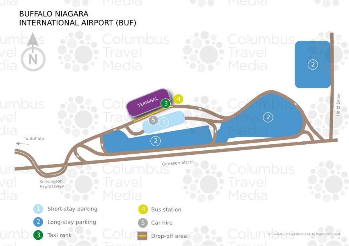 Mapa Buffalo Niagara nazioarteko aireportua