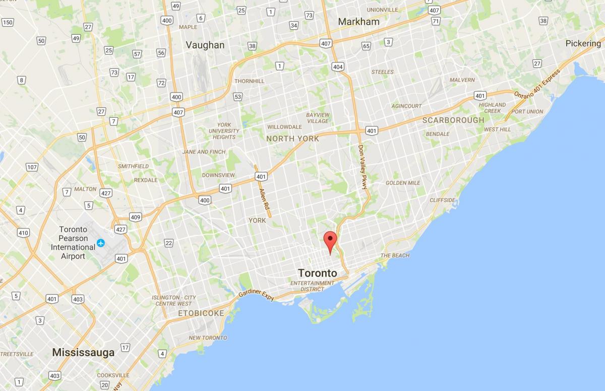 Mapa Cabbagetown auzoan Toronto