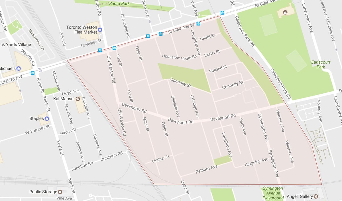 Mapa Carleton Herrixka auzoa Toronto
