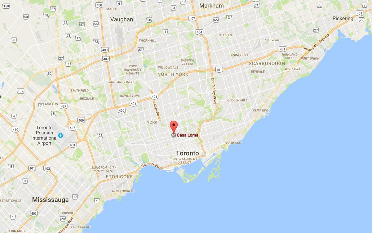 Mapa Casa Loma auzoan Toronto