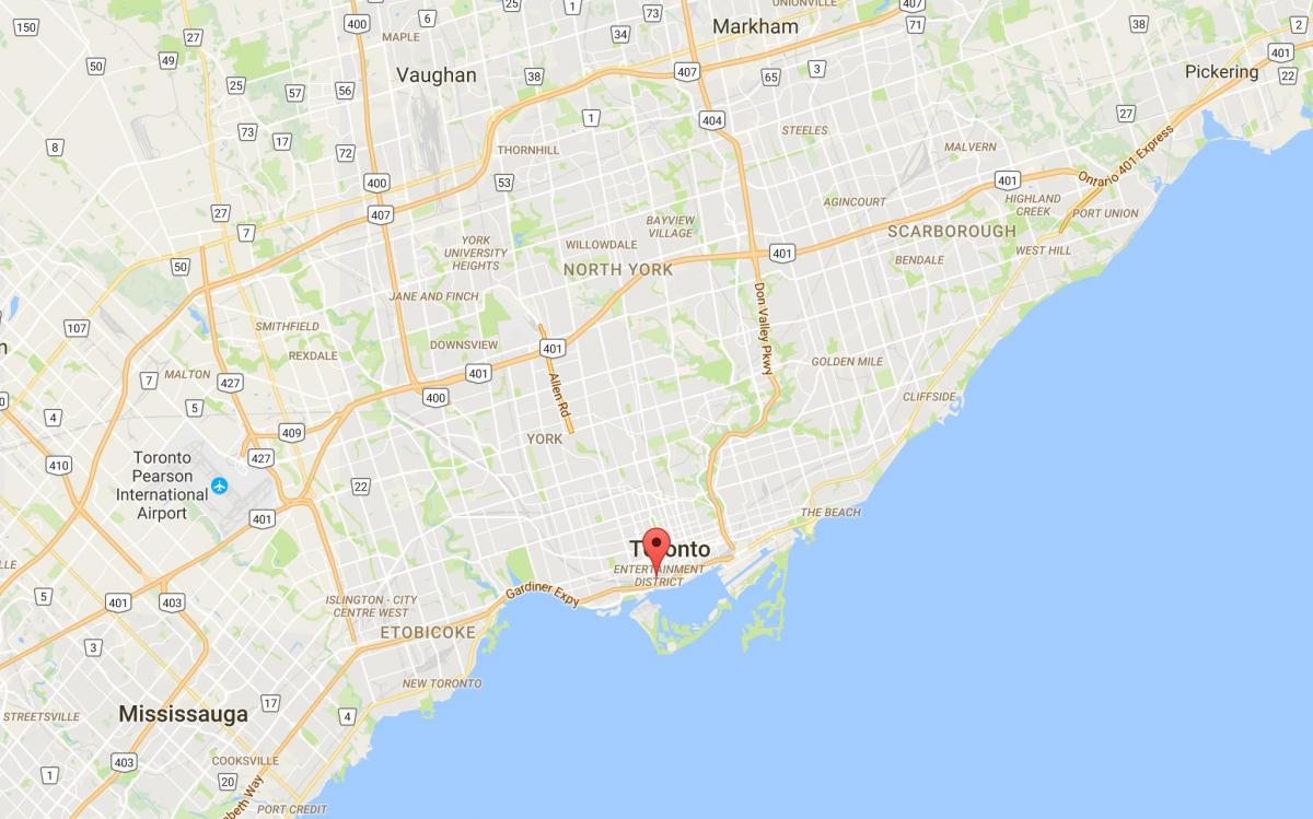 Mapa CityPlace auzoan Toronto