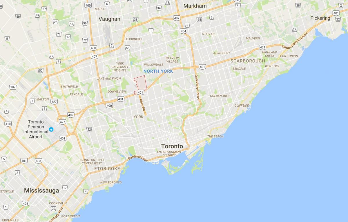 Mapa Clanton Parke auzoan Toronto