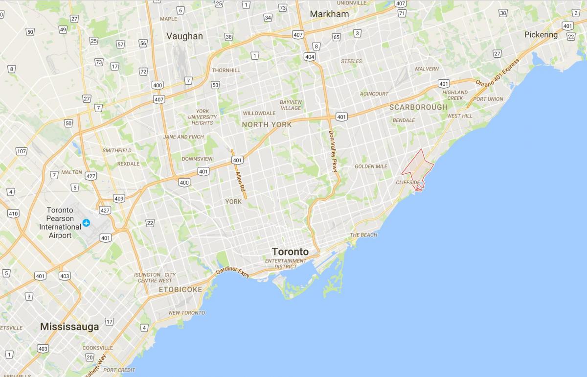 Mapa Cliffcrest auzoan Toronto