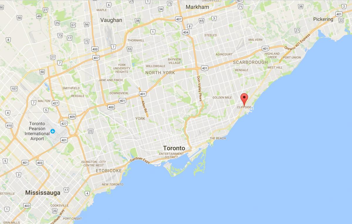 Mapa Cliffside auzoan Toronto