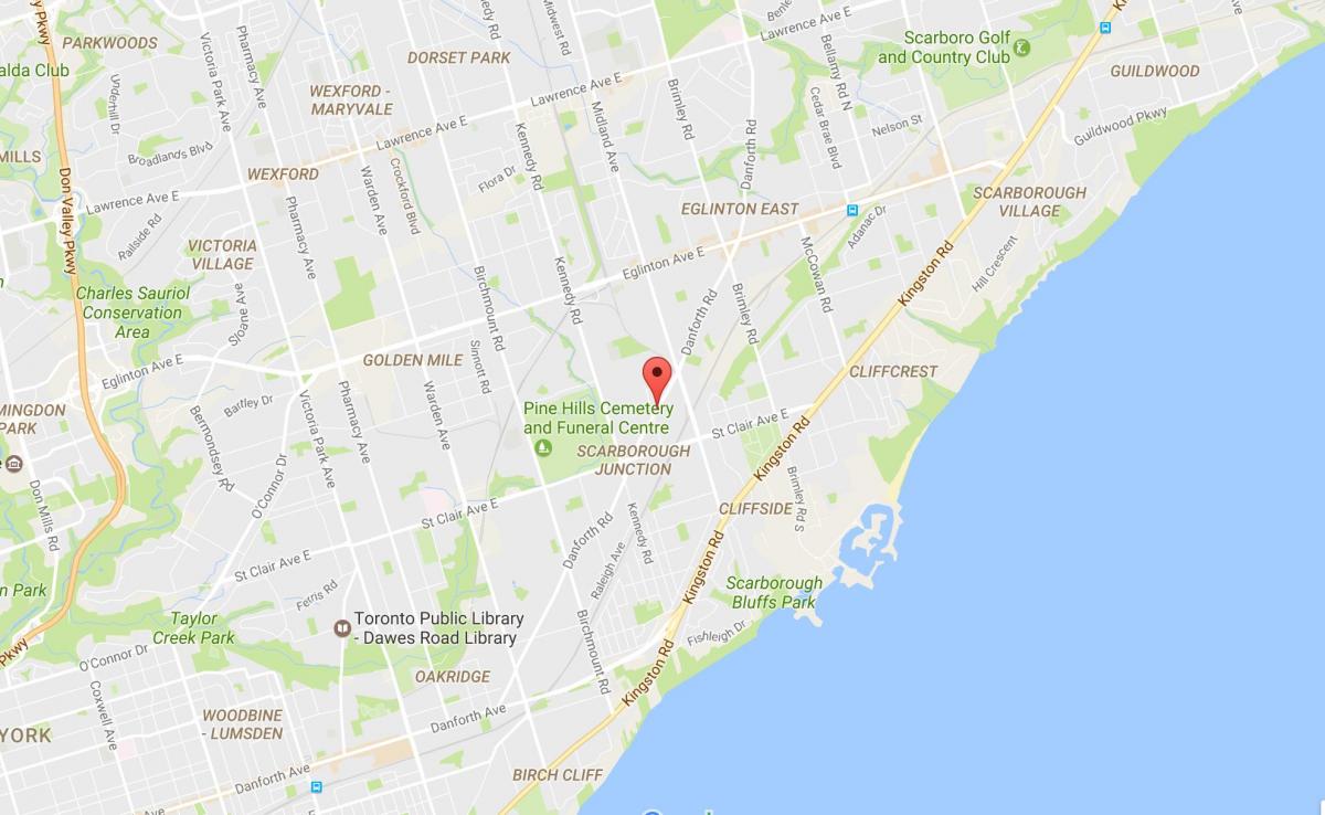 Mapa Danforth bide-Toronto