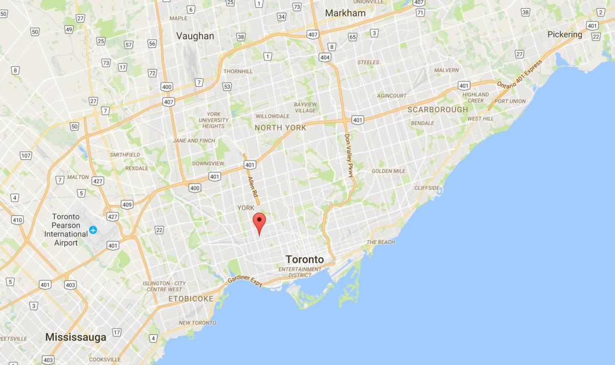 Mapa Davenport auzoan Toronto