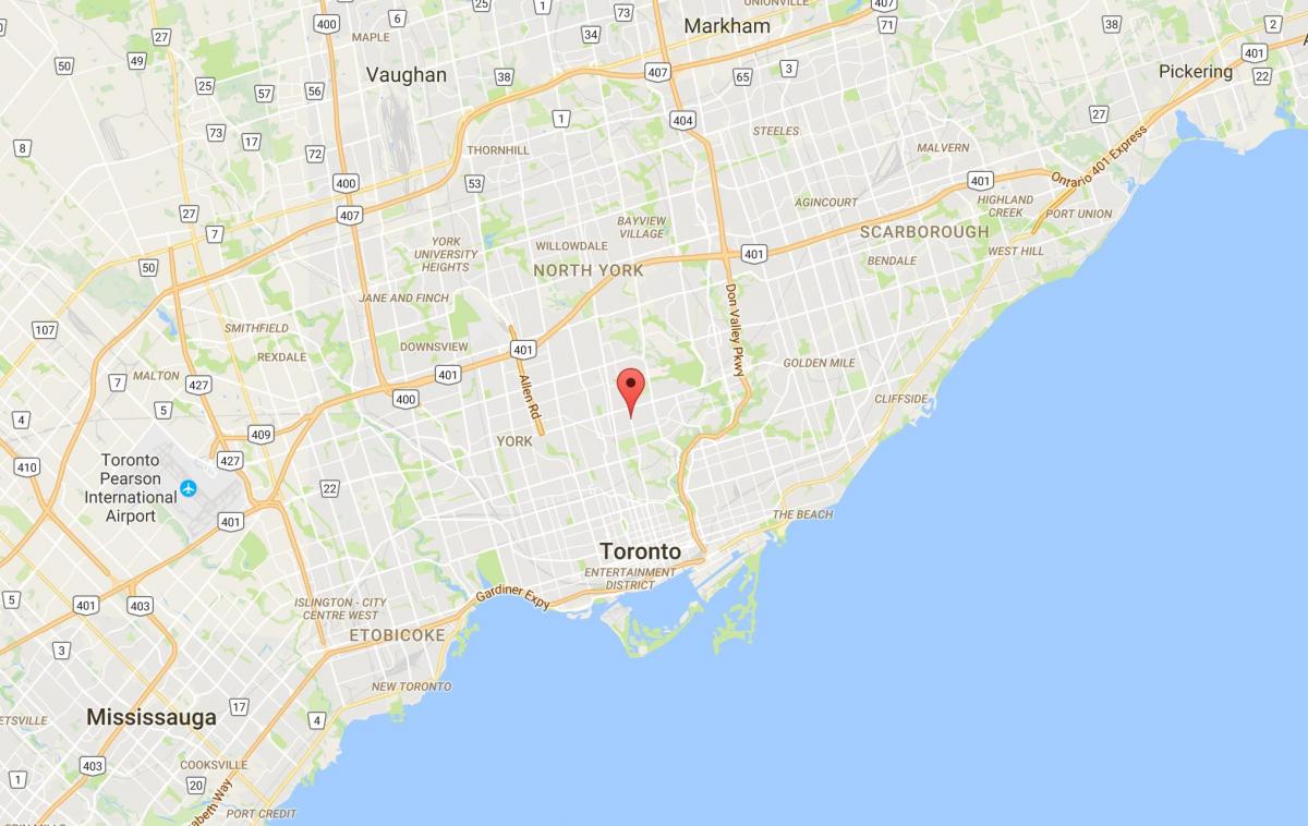 Mapa Davisville Herri auzoan Toronto