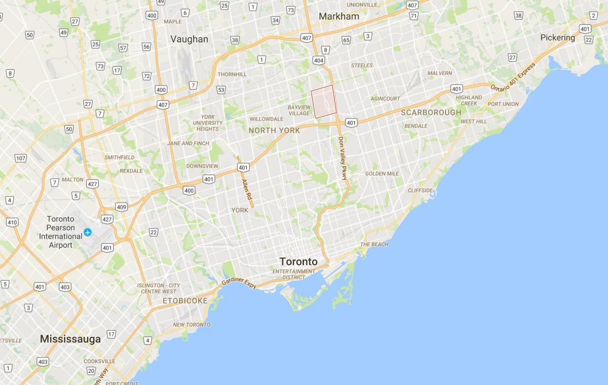 Mapa Don Valley Herri auzoan Toronto
