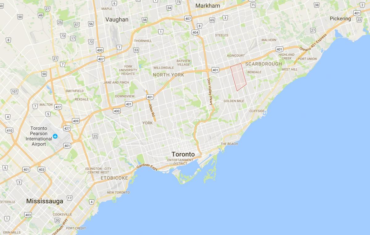 Mapa Dorset Parke auzoan Toronto