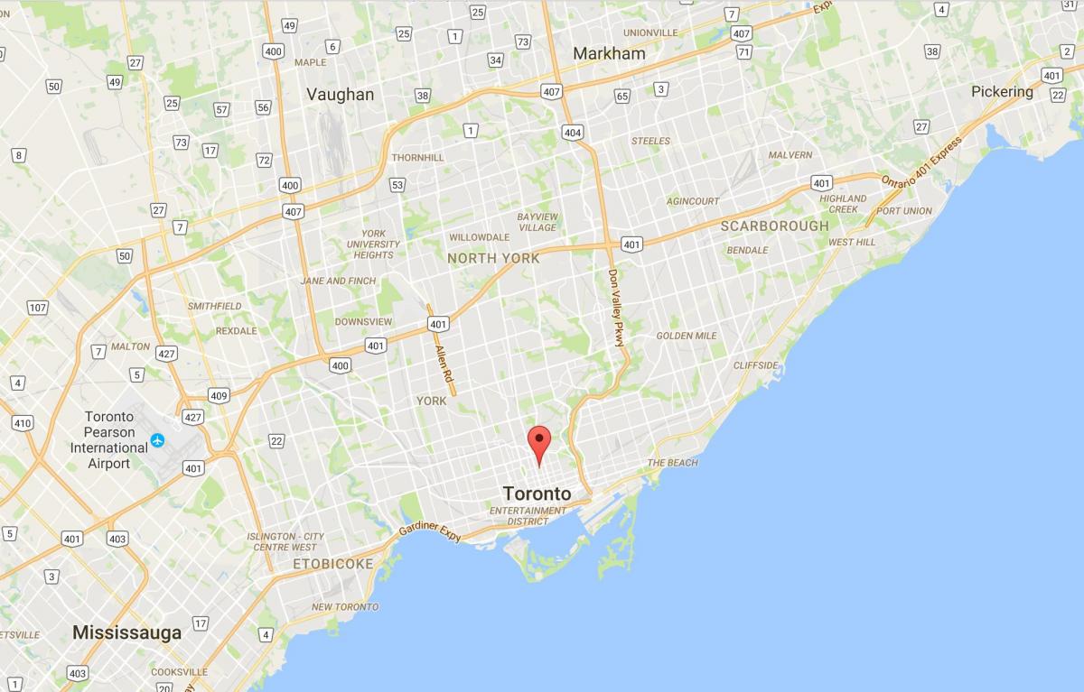 Mapa Eliza eta Wellesley auzoan Toronto