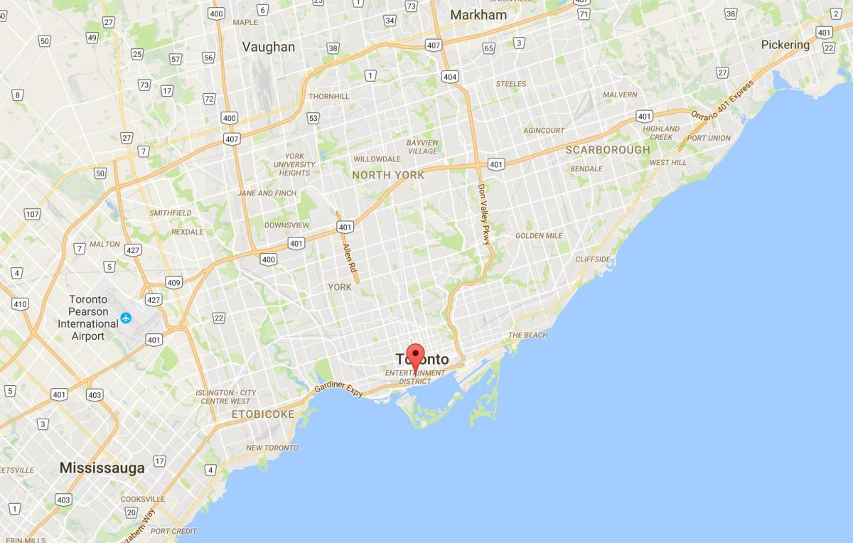 Mapa Entretenimendu Auzoan auzoan Toronto