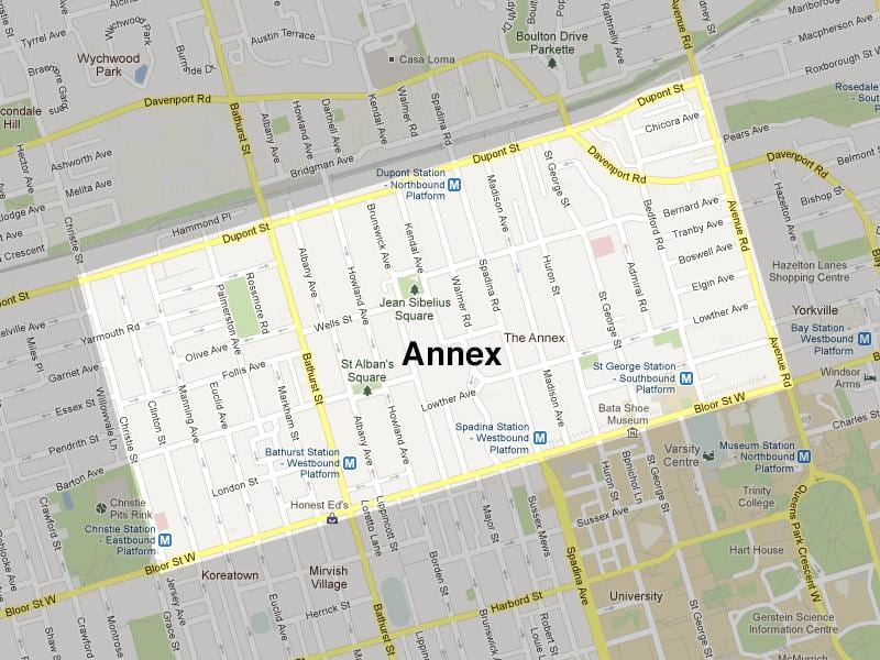 Mapa Eranskinean Toronto