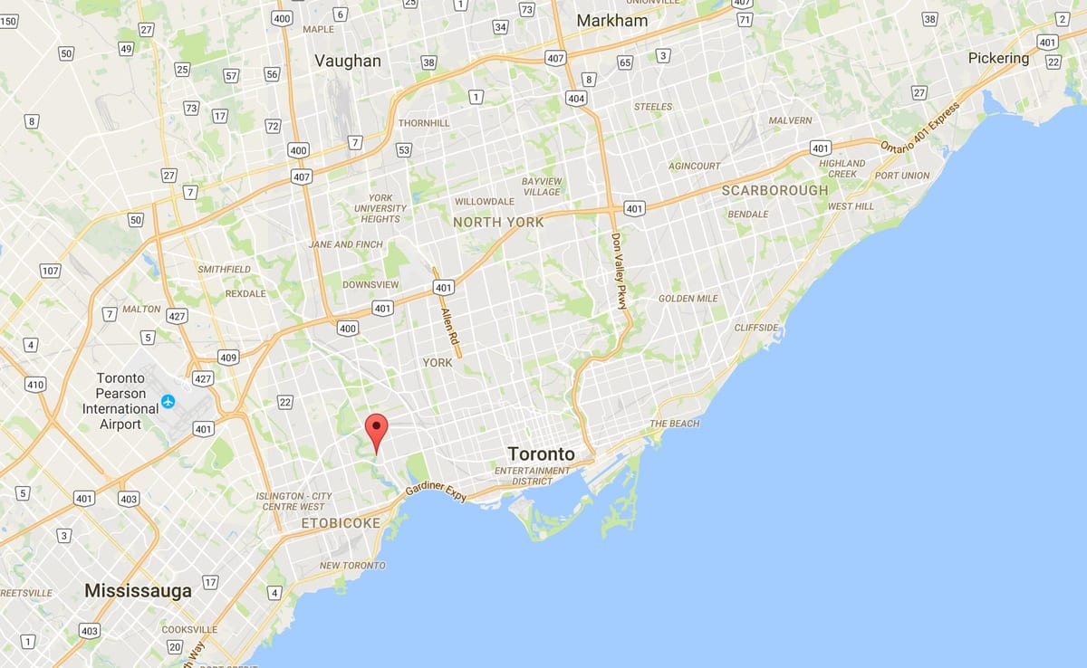 Mapa Errota Zahar auzoa Toronto