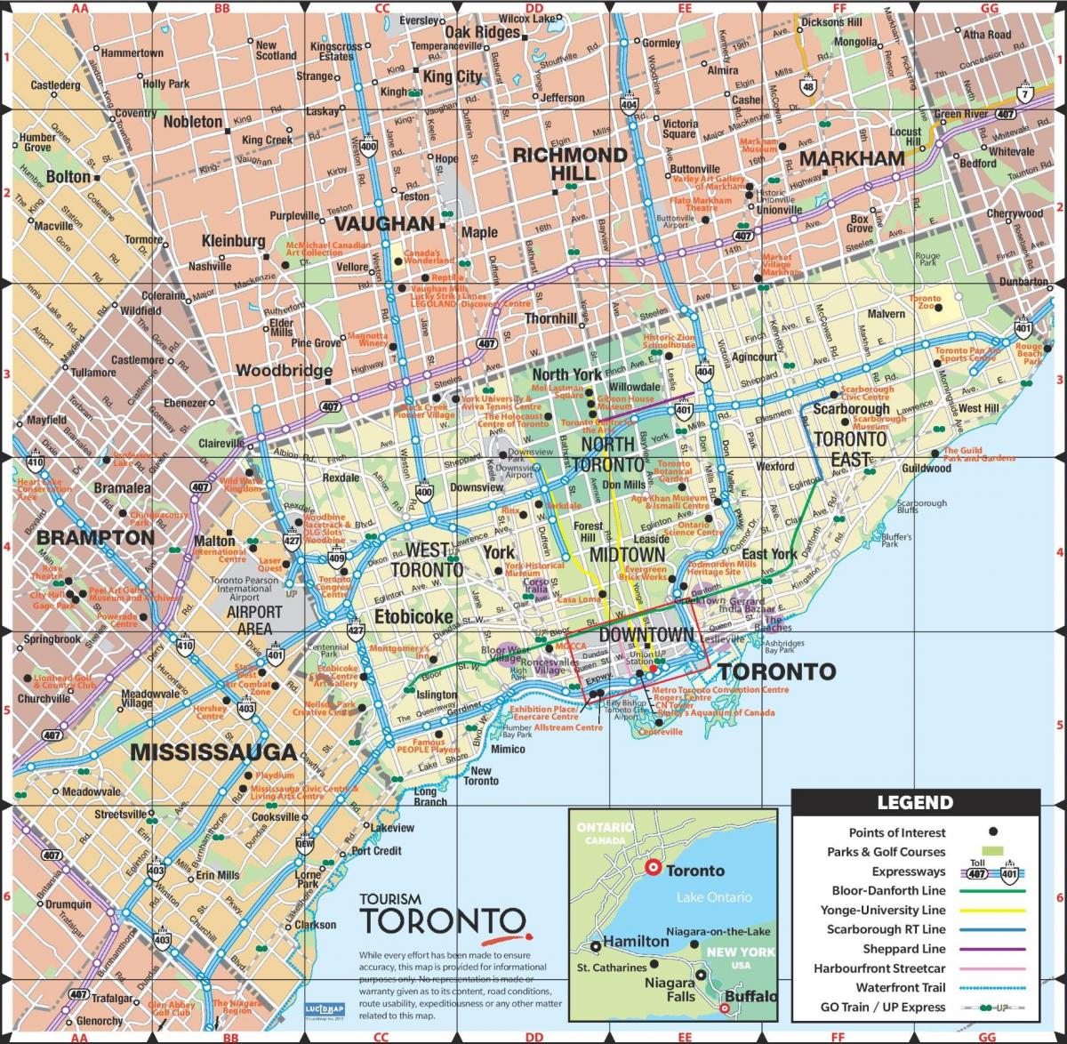 Mapa Expressways Toronto