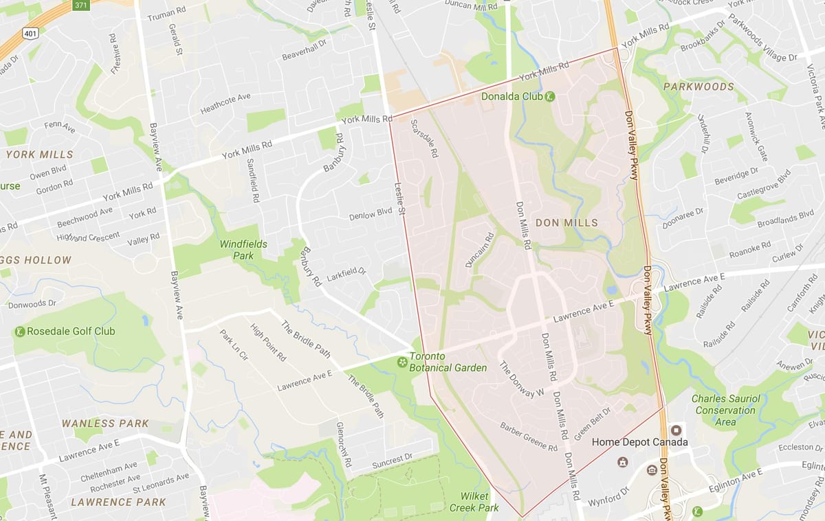 Mapa Ez Errotak auzoa Toronto