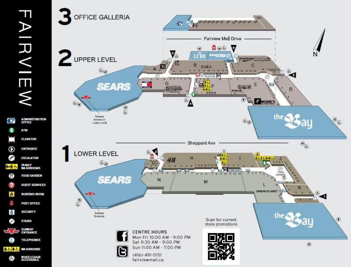 Mapa Fairview Mall