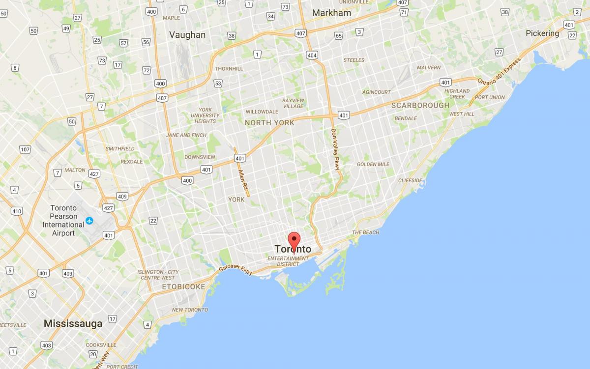 Mapa Finantza Barrutia auzoan Toronto