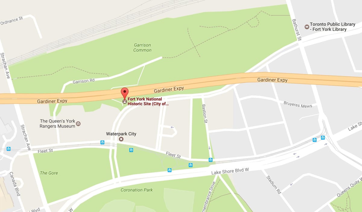 Mapa Fort Yorkeko auzo Toronto