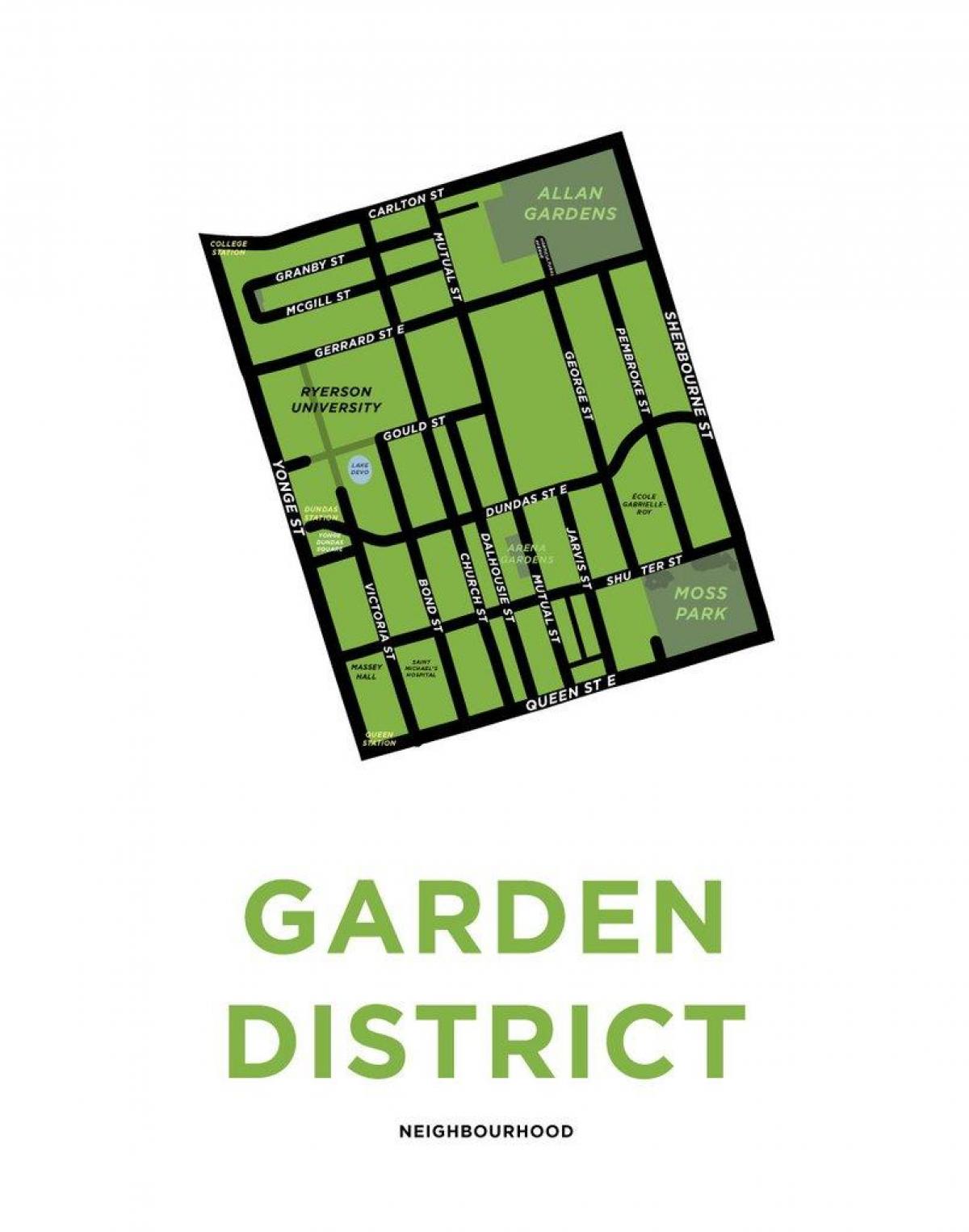 Mapa Garden District orokorra Toronto