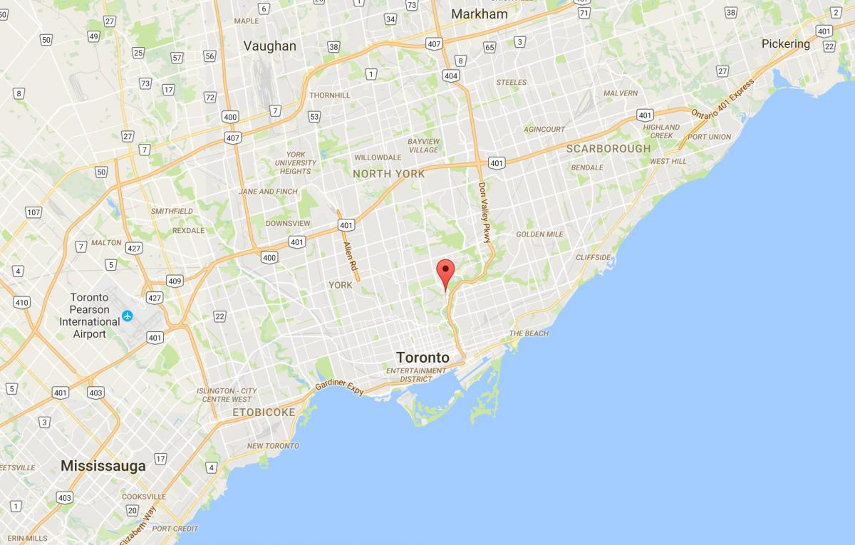 Mapa Gobernadorearen Zubia auzoan Toronto