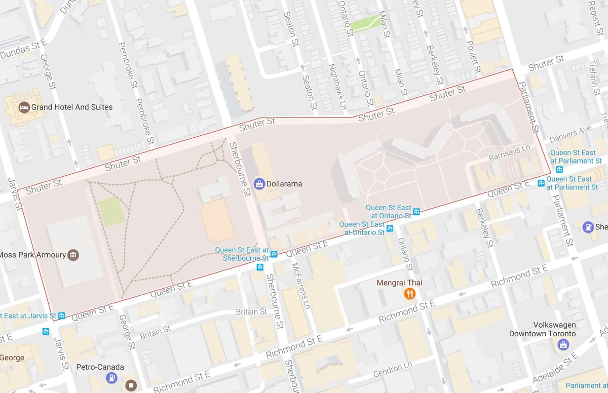 Mapa Goroldioa Park auzo Toronto
