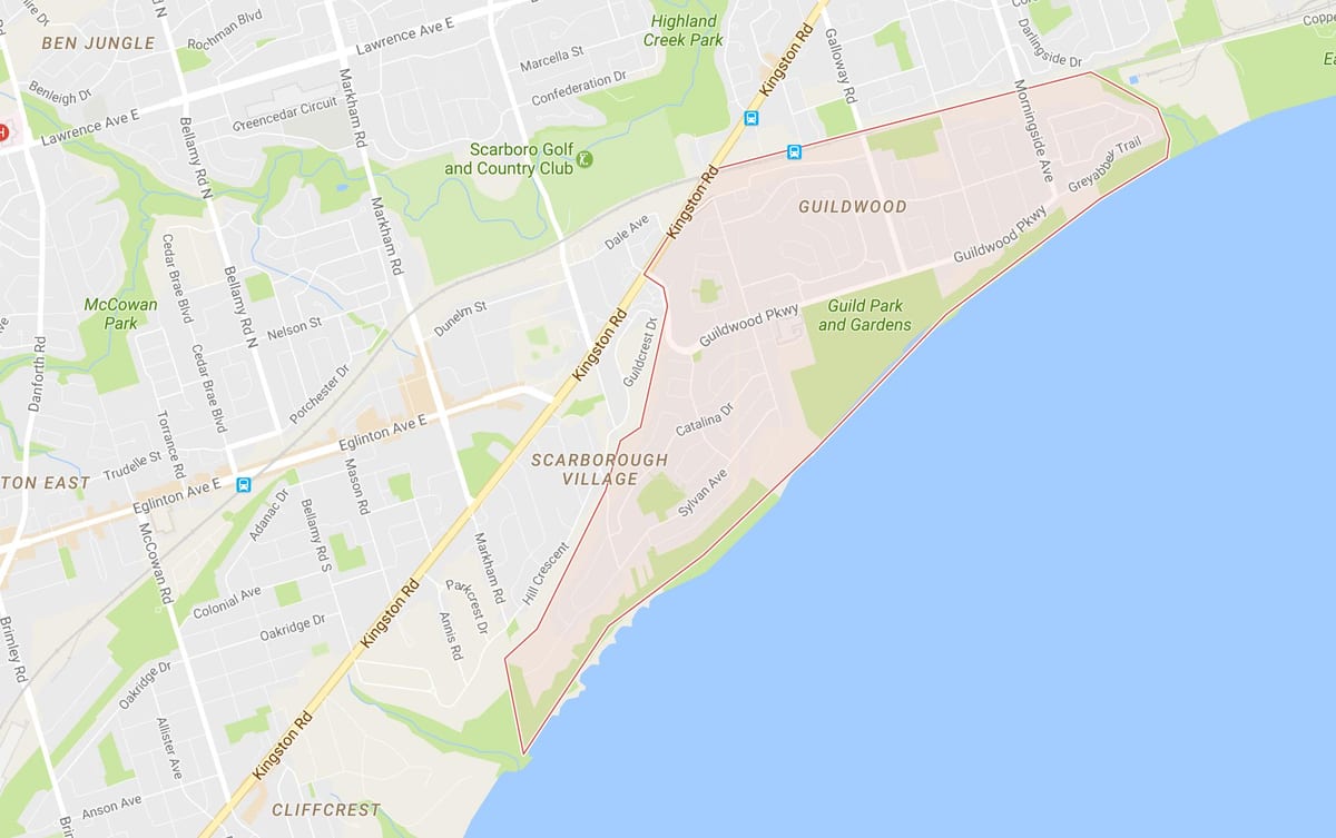 Mapa Guildwood auzoa Toronto