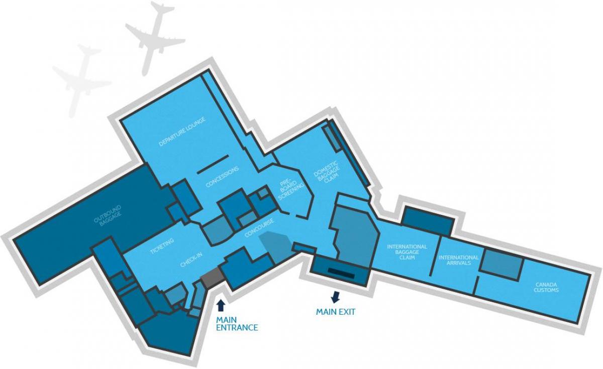 Mapa Hamilton aireportuko terminal