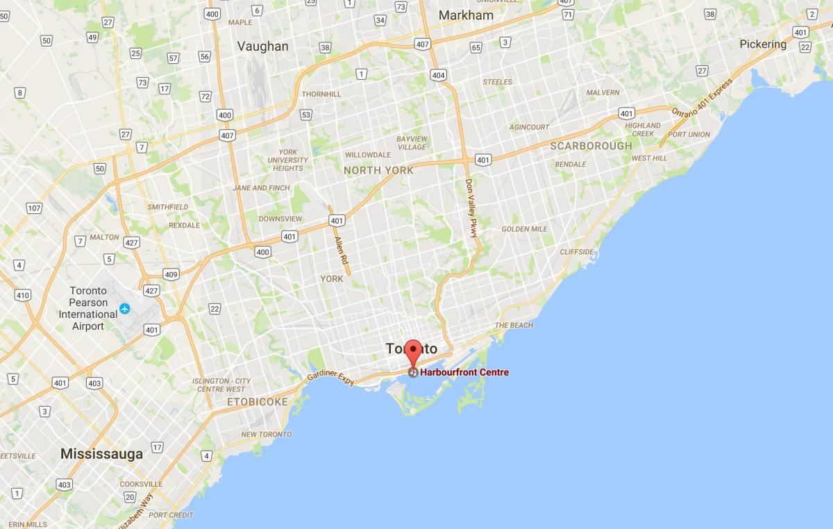 Mapa Harbourfront auzoan Toronto