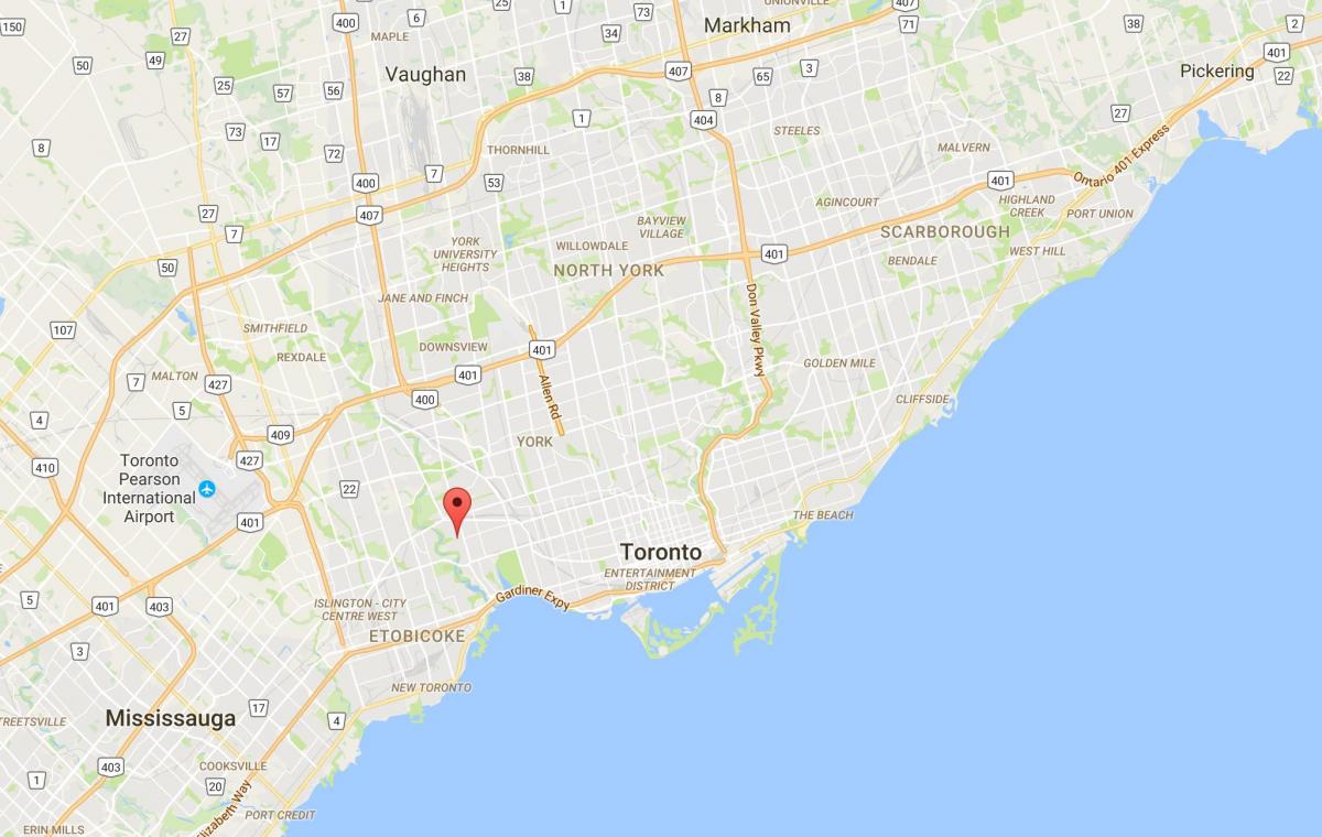 Mapa Haurra Puntu auzoan Toronto