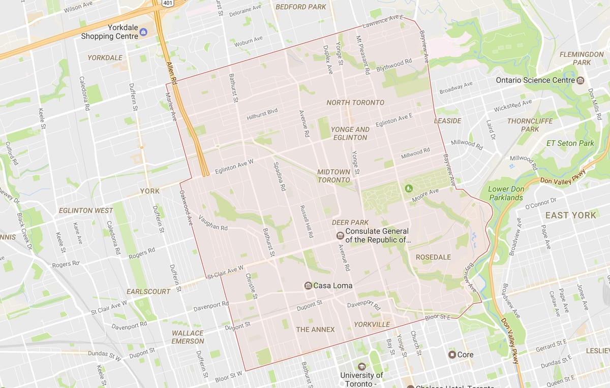 Mapa Hego auzoa Toronto