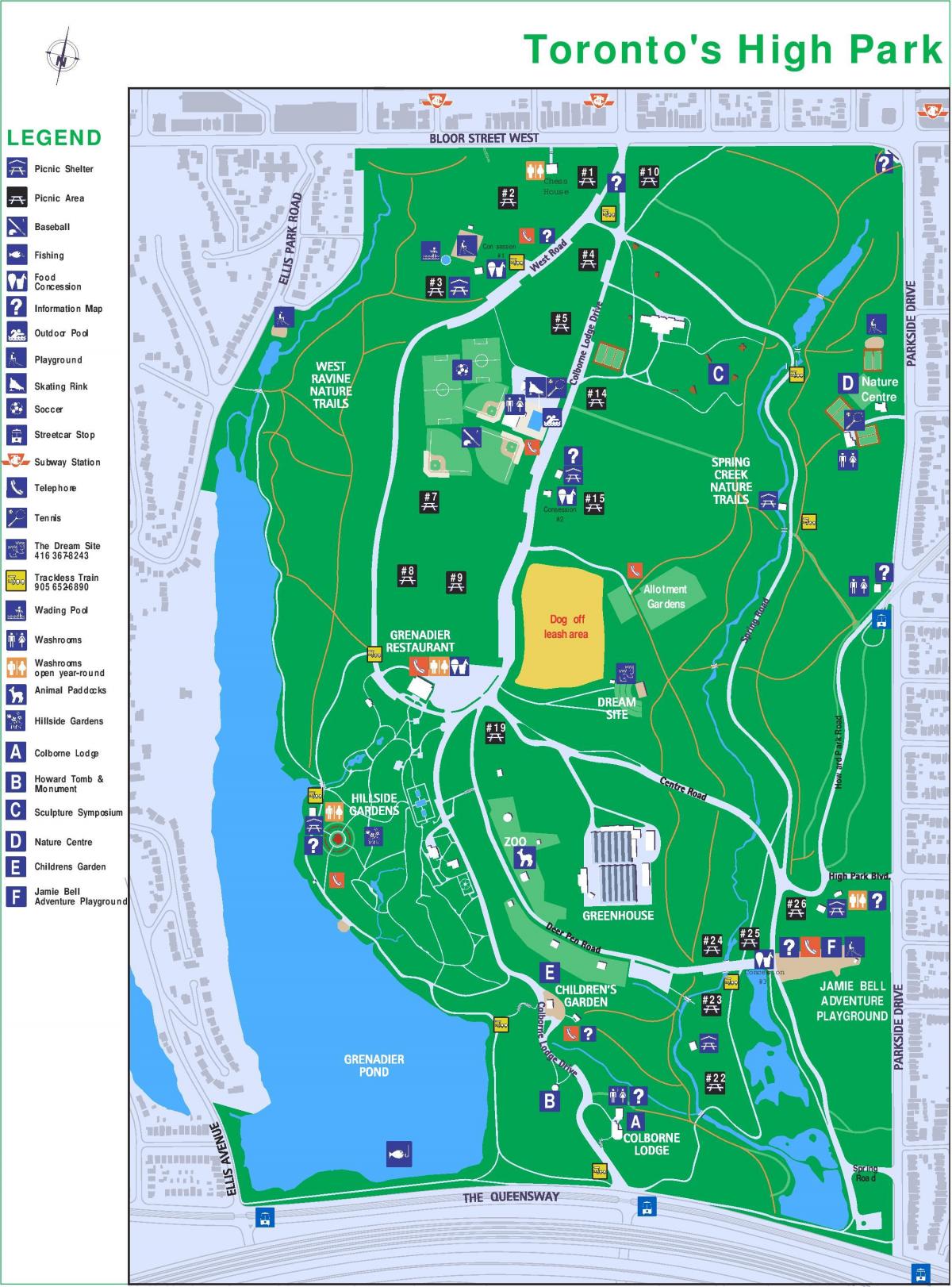 Mapa Handiko parke kondaira Toronto