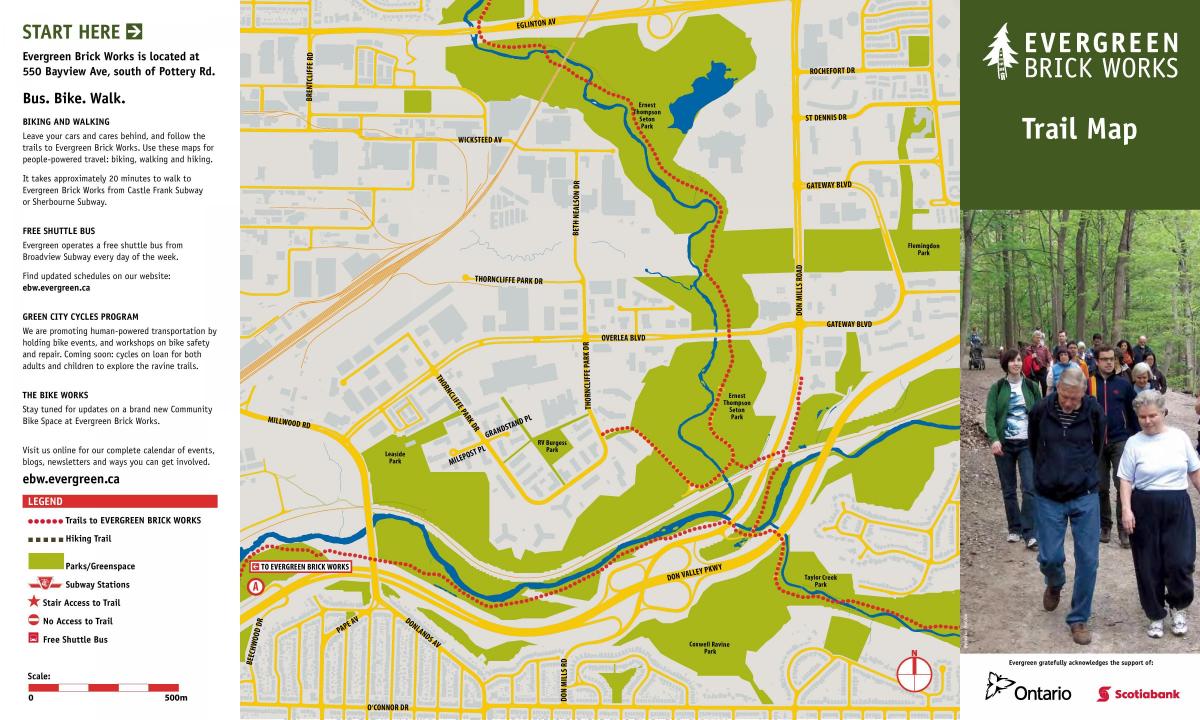 Mapa Iraunkorreko Brickworks Toronto trail