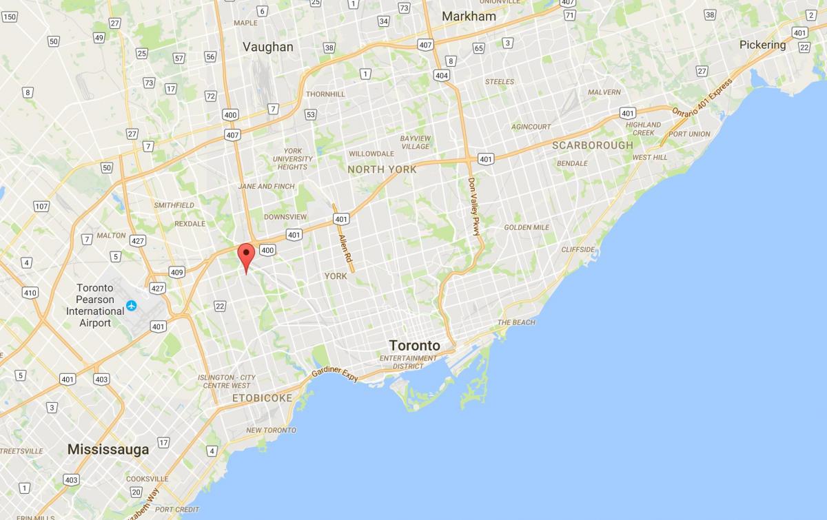 Mapa Humber Altuera – Westmount auzoan Toronto