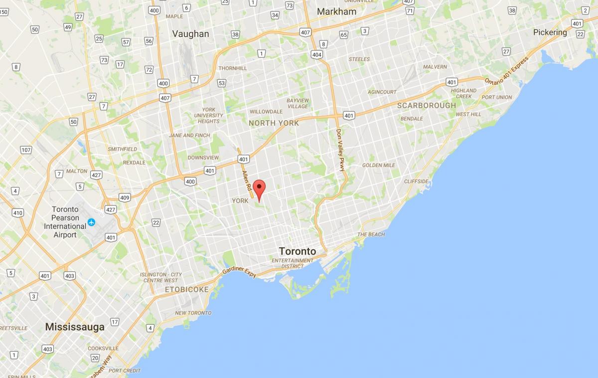 Mapa Humewood–Cedarvale auzoan Toronto