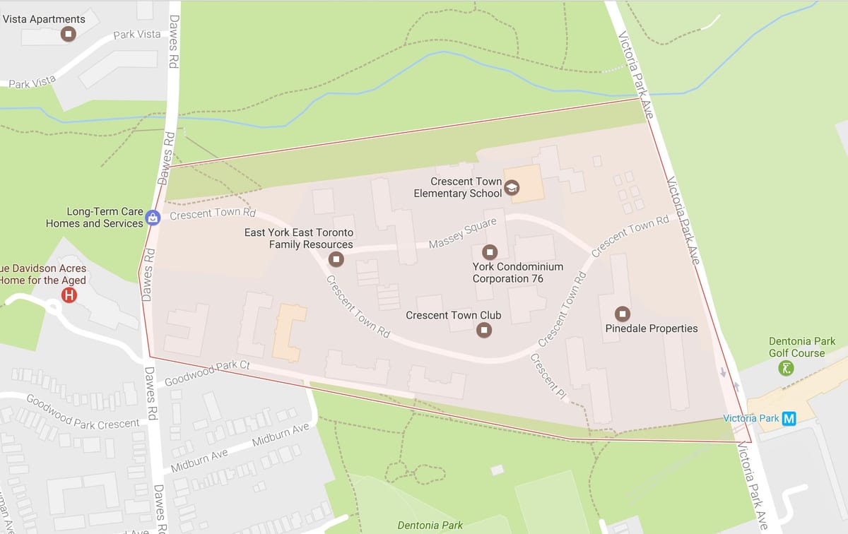 Mapa Ilargierdi Herri auzoa Toronto